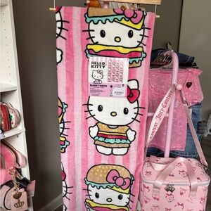 Hello Kitty Pink and Yellow Plush Blanket